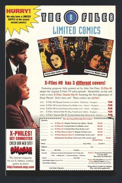 The X-Files #-2 VF Minus 1996 Topps Comic Book