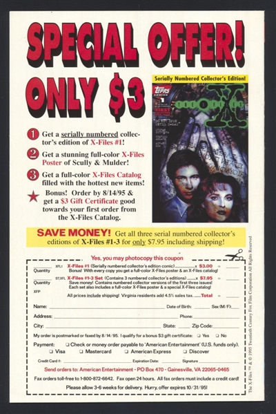 The X-Files #7 NM 1995 Topps Comic Book