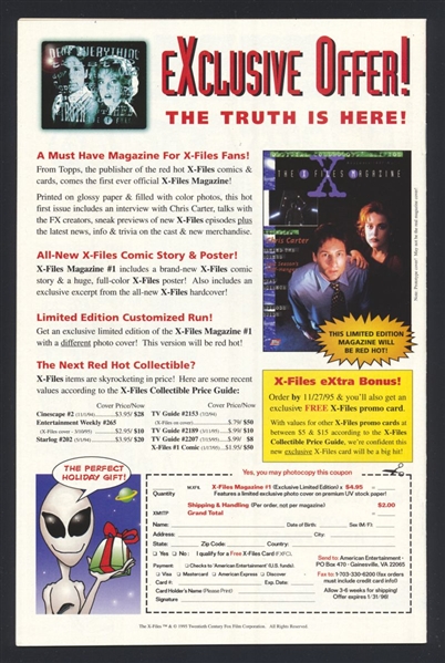 The X-Files #10 NM Feelings of Unreality p1 1995 Topps Comic Book