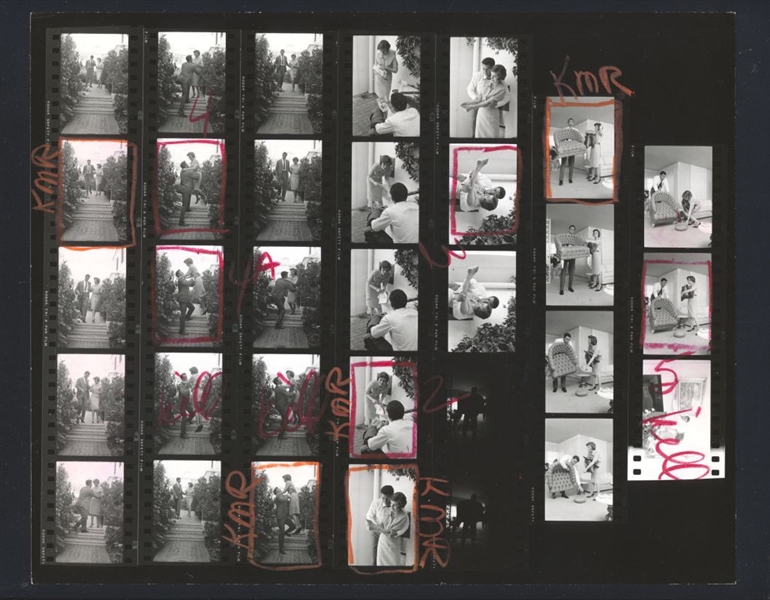 1960s RICHARD BEYMER & DOLORES HART Original Contact Sheet Photo (32 Frames) gp