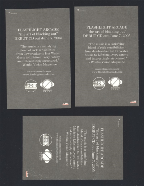 Lot of (3) FLASHLIGHT ARCADE The Art of Blacking Out Original Promo Stickers