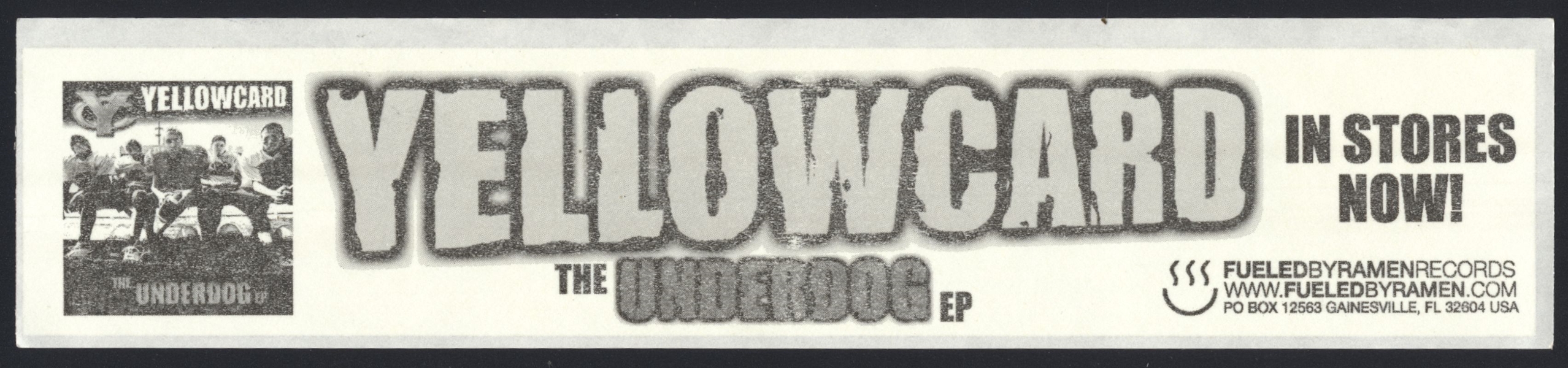 YELLOWCARD Underdog EP Original Promo Sticker POP PUNK ROCK BAND