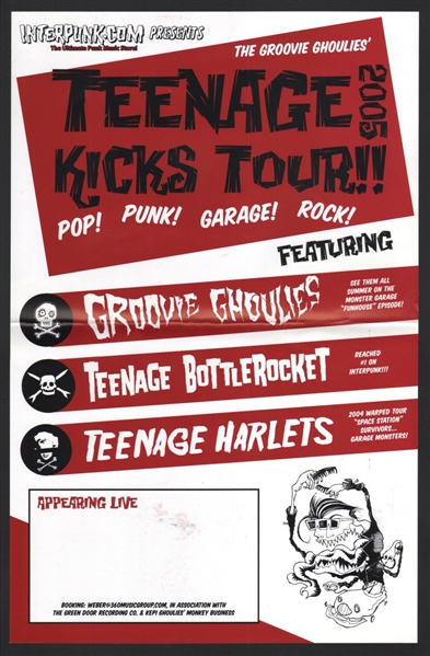 GROOVIE GHOULIES, TEENAGE BOTTLEROCKET & THE TEENAGE HARLETS Original Lobby Card