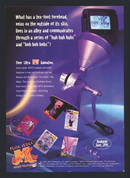 1995 Fleer Ultra MTV ANIMATION Promo Card Uncut Panel The Maxx Beavis Butthead 