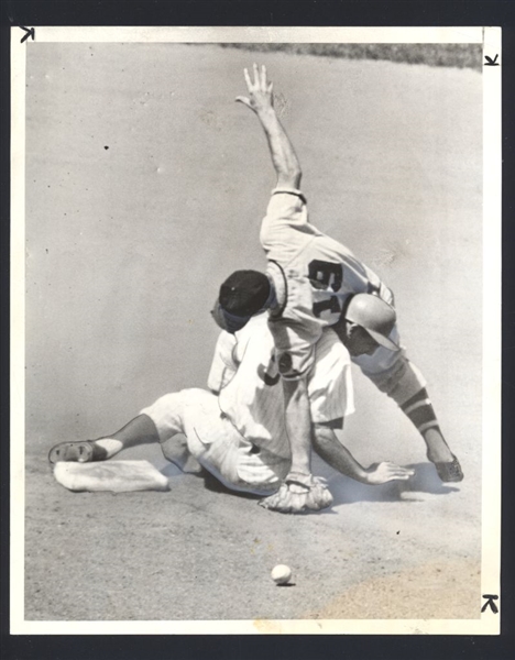 Lot of (3) 1959 Chicago Cubs vs Milwaukee Braves Original Photos Bobby Thomson