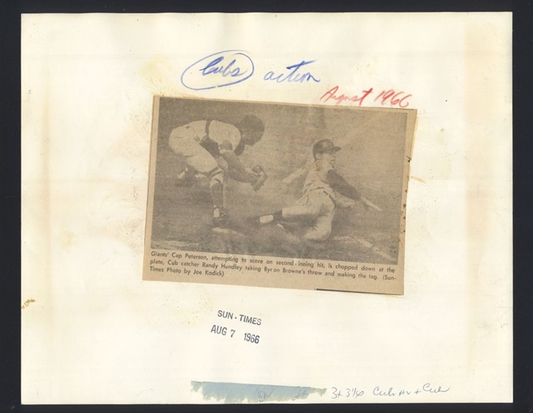 Lot of (2) 1959-66 Chicago Cubs vs San Francisco Giants Original News Photos