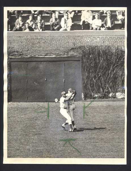 Lot of (2) 1966 Cubs GEORGE ALTMAN & BYRON BROWNE Collision Original News Photos