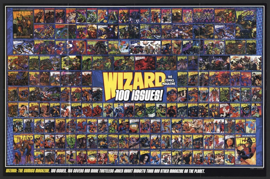 WIZARD COMICS MAGAZINE 100TH ISSUE EVERY COVER Original Poster