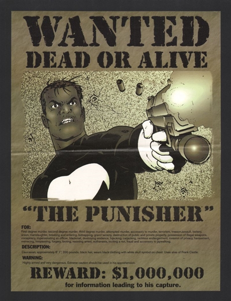 THE PUNISHER WANTED DEAD OR ALIVE Wizard Original Poster