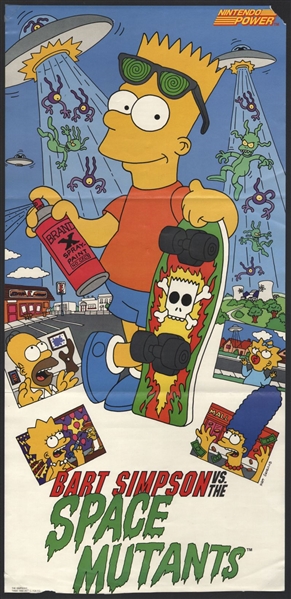 BART SIMPSON VS. THE SPACE MUTANTS Nintendo Power Original Poster