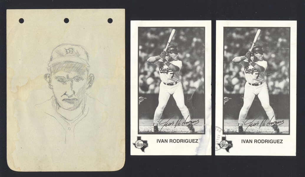 IVAN RODRIGUEZ 1990s Texas Rangers Photo Postcard HOF