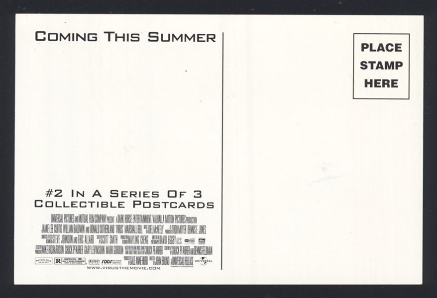 VIRUS Movie 4x6 Original Promo Postcard
