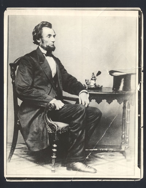 ABRAHAM LINCOLN ca 1860s Vintage Photo 16TH PRESIDENT